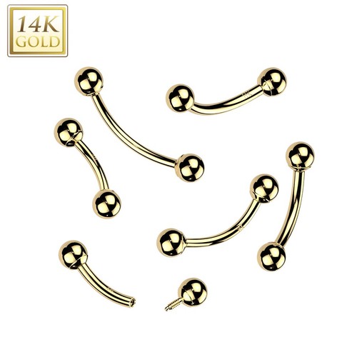Bilanciere curvo oro giallo - curvo,
