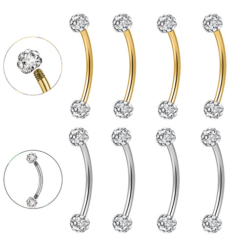 Paio orecchini 14g curvi - 14g,