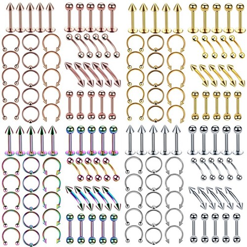 40pcs anello naso acciaio - 40pcs, inox