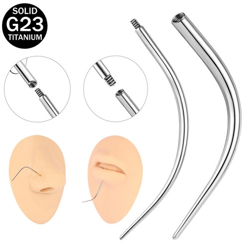 Ago per piercing - in, titanio