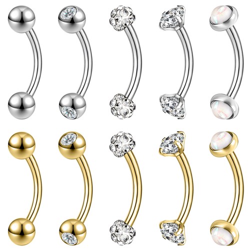 5pz 14g anelli sopracciglia - 5pz,